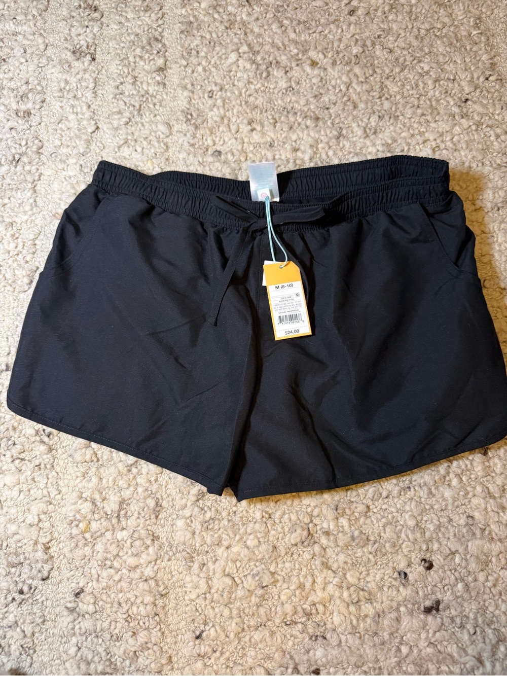 Kona Sol Black Women's Athletic Shorts with Drawstring